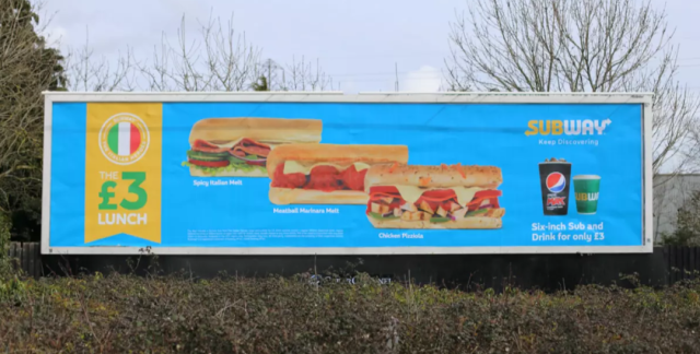 Outdoor advertising for SUbway