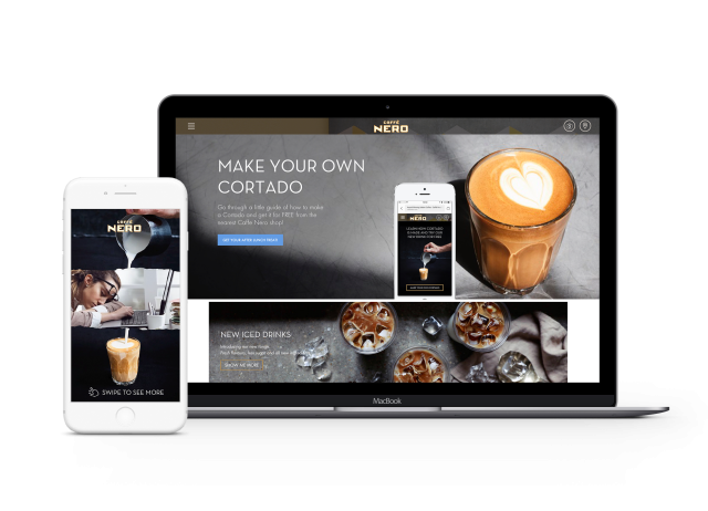 Caffé Nero Website and Cortado Promotion